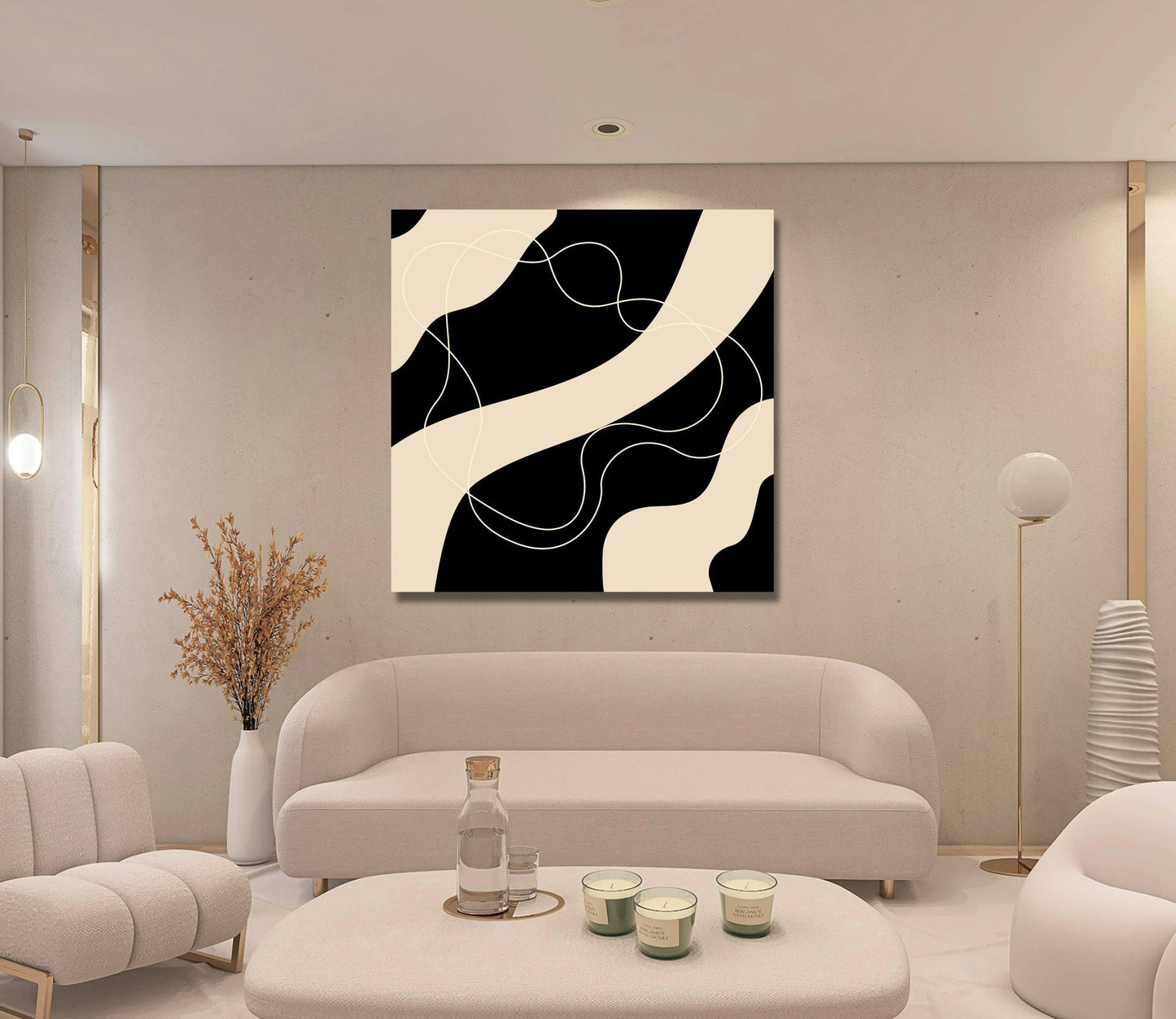 Abstract Black & Beige